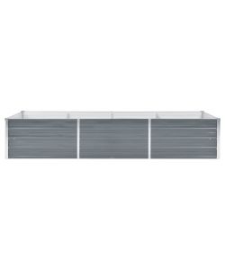 Letto Rialzato Giardino in Acciaio Zincato 240x80x45 cm Grigio
