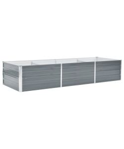 Letto Rialzato Giardino in Acciaio Zincato 240x80x45 cm Grigio