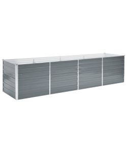 Letto Rialzato Giardino in Acciaio Zincato 320x80x77 cm Grigio