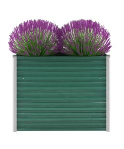 Letto Rialzato Giardino in Acciaio Zincato 100x40x77 cm Verde