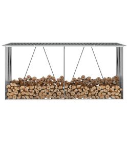 Capannone da Giardino in Acciaio Zincato 330x84x152cm Grigio