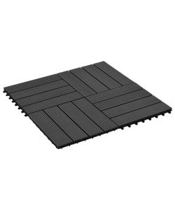 Piastrelle per Decking in WPC 11 pz 30x30cm 1 mq Nero 45023