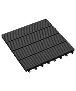 Piastrelle per Decking in WPC 11 pz 30x30cm 1 mq Nero 45023