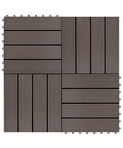 Piastrelle per Decking in WPC 11 pz 30x30cm 1mq Marrone Scuro 45025
