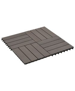 Piastrelle per Decking in WPC 11 pz 30x30cm 1mq Marrone Scuro 45025