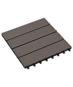 Piastrelle per Decking in WPC 11 pz 30x30cm 1mq Marrone Scuro 45025