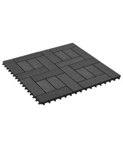 Piastrelle per Decking in WPC 11 pz 30x30cm 1 mq Nero 45026