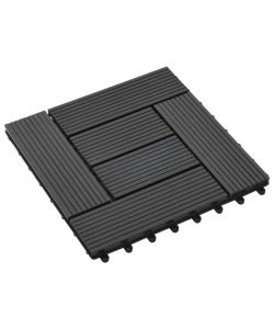 Piastrelle per Decking in WPC 11 pz 30x30cm 1 mq Nero 45026