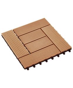 Piastrelle per Decking in WPC 11 pz 30x30cm 1mq Colore Teak 45027