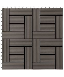 Piastrelle per Decking in WPC 11 pz 30x30cm 1mq Marrone Scuro 45028