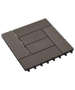 Piastrelle per Decking in WPC 11 pz 30x30cm 1mq Marrone Scuro 45028