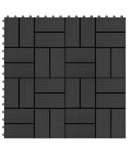 Piastrelle per Decking in WPC 11 pz 30x30cm 1 mq Nero 45031