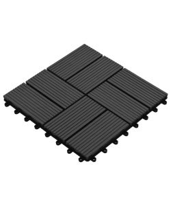 Piastrelle per Decking in WPC 11 pz 30x30cm 1 mq Nero 45031