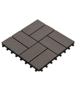 Piastrelle per Decking in WPC 11 pz 30x30cm 1mq Marrone Scuro 45033