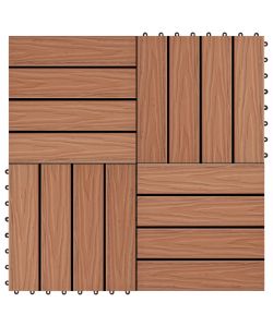 Piastrella Decking in WPC 11 pz 30x30 cm 1 sqm Marrone Chiaro