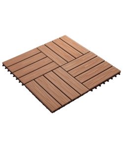 Piastrella Decking in WPC 11 pz 30x30 cm 1 sqm Marrone Chiaro