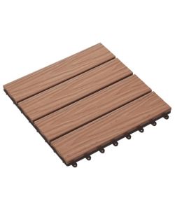 Piastrella Decking in WPC 11 pz 30x30 cm 1 sqm Marrone Chiaro