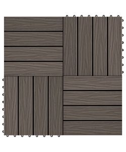 Piastrella Decking in WPC 11 pz 30x30 cm 1 sqm Marrone Scuro