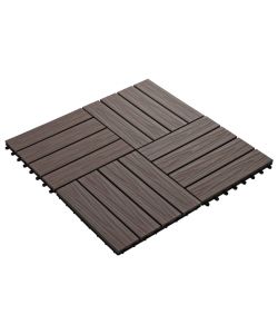 Piastrella Decking in WPC 11 pz 30x30 cm 1 sqm Marrone Scuro