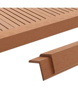 Profili Angolari per Decking in WPC 5pz 170cm Marrone Chiaro