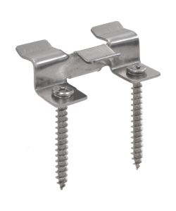 100 Clip Fissaggio Recinzione In Acciaio Inox Con Viti – Per Filo Saldato Su Legno, Metallo O Vinile