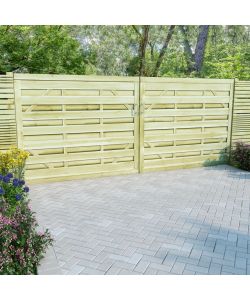 Cancelli da Giardino 2 pz in Legno Impregnato 150x125 cm Verde