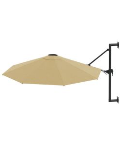 Ombrellone a Muro con Palo in Metallo 300 cm Grigio Talpa