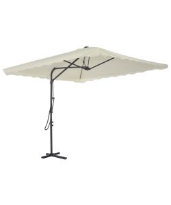 Ombrellone da Esterni con Palo in Acciaio 250x250 cm Sabbia