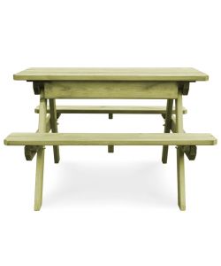 Tavolo da Picnic con Panche 90x90x58 cm in Pino Impregnato
