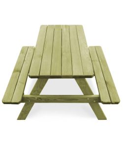 Tavolo da Picnic con Panche 90x90x58 cm in Pino Impregnato
