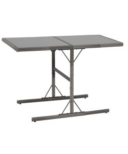 Set da Pranzo per Esterni 7 pz con Cuscini in Polyrattan Grigio