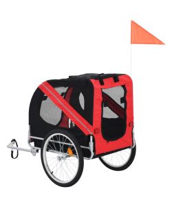 Rimorchio da Bici per Cani Rosso e Nero