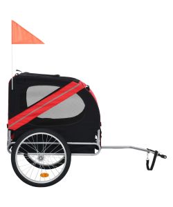 Rimorchio da Bici per Cani Rosso e Nero