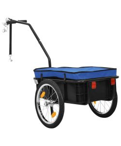 Rimorchio Bici per Trasporto Merci 155x60x83 cm Acciaio Blu