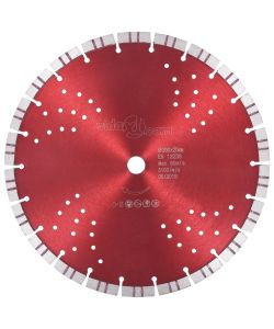  Disco da Taglio Diamantato con Turbo e Fori in Acciaio 300 mm