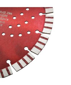  Disco da Taglio Diamantato con Turbo e Fori in Acciaio 300 mm