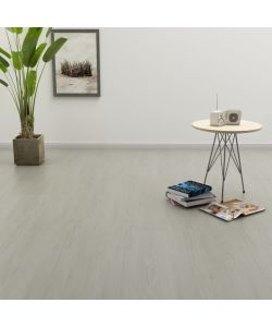 Listoni Pavimenti Autoadesivi 4,46 mq 3 mm in PVC Grigio Chiaro