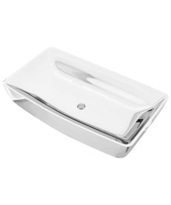 Lavandino 71x38x13,5 cm in Ceramica Argento