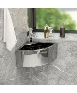 Lavandino con Troppopieno 45x32x12,5 cm in Ceramica Argento