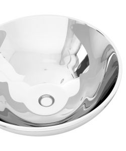 Lavandino 32,5x14 cm in Ceramica Argento