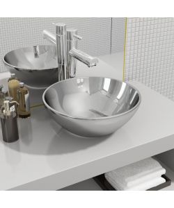 Lavandino 32,5x14 cm in Ceramica Argento