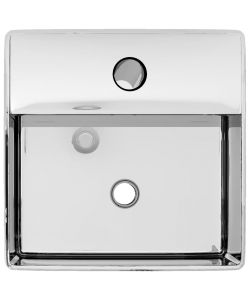 Lavandino con Foro per Rubinetto 38x30x11,5 cm Ceramica Argento