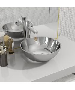Lavandino 28x10 cm in Ceramica Argento