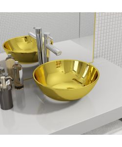 Lavandino 28x10 cm in Ceramica Oro