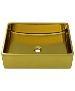 Lavandino 41x30x12 cm in Ceramica Oro