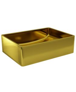 Lavandino 41x30x12 cm in Ceramica Oro