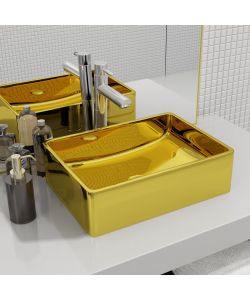 Lavandino 41x30x12 cm in Ceramica Oro