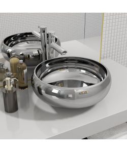 Lavandino 40x15 cm in Ceramica Argento