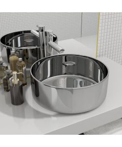 Lavandino 40x15 cm in Ceramica Argento
