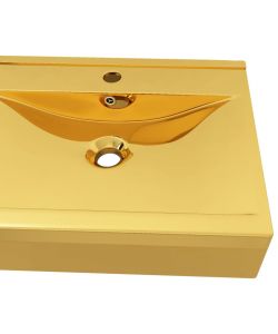 Lavandino con Troppopieno 60x46x16 cm in Ceramica Oro